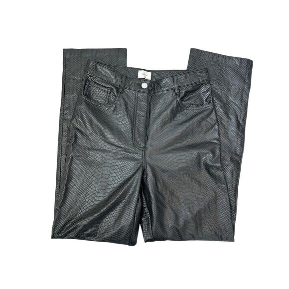 Aritzia Pants - Aritzia Wilfred Melina Pant Snakeskin Croc Faux Vegan Leather Pants Ankle Sz S
